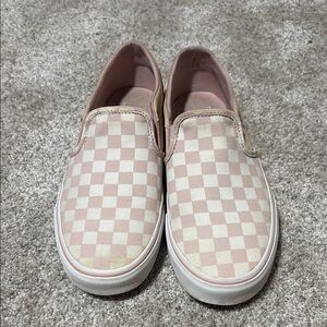 Vans Pink Checkered Slip-On Sneakers